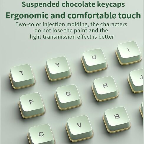Backlit Keyboard and Mouse Wireless, Full Size, Quiet Input, Ergonomic Tilt Angle, Sleep Mode, 2.4G Rechargable Computer Keyboard and Optical Mice Set for Laptop PC (Green+ Warm Light) in Saudi Arabia