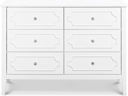 DaVinci Regency 6-Drawer Modern Pine Wood and MDF Dresser in White in Saudi Arabia