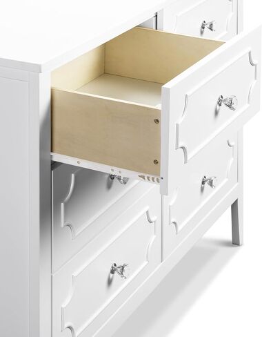DaVinci Regency 6-Drawer Modern Pine Wood and MDF Dresser in White in Saudi Arabia
