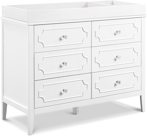 DaVinci Regency 6-Drawer Modern Pine Wood and MDF Dresser in White in Saudi Arabia