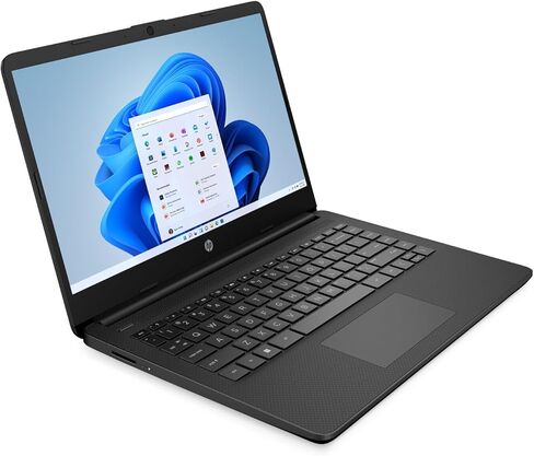 HP 14-dq0706tg 14 Inch HD Touchscreen Laptop Intel Celeron N4120 4GB DDR4 RAM 64GB eMMC UHD Graphics 600 Windows 11 Home S HD Camera Dual Speaker SD Reader HDMI USB C Fast Charge, Jet Black (Renewed) in Kuwait