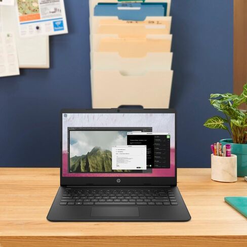 HP 14-dq0706tg 14 Inch HD Touchscreen Laptop Intel Celeron N4120 4GB DDR4 RAM 64GB eMMC UHD Graphics 600 Windows 11 Home S HD Camera Dual Speaker SD Reader HDMI USB C Fast Charge, Jet Black (Renewed) in Kuwait