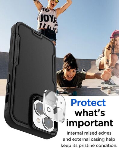 AICase Belt Holster Case Compatible with iPhone 15 +Glass Protector+Camera Lens,Heavy Duty 3-Layer Pocket-Friendly Durable Military Grade Protection Shockproof/DropProof Protective Cover 6.1" in Saudi Arabia