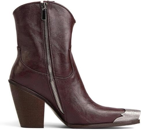 Arqa Women's Western Boots Etched Metal Toe Cowgirl Booties Stacked Block Heel Ankle Boots Side Zipper Vintage Cowboy Boot in Saudi Arabia