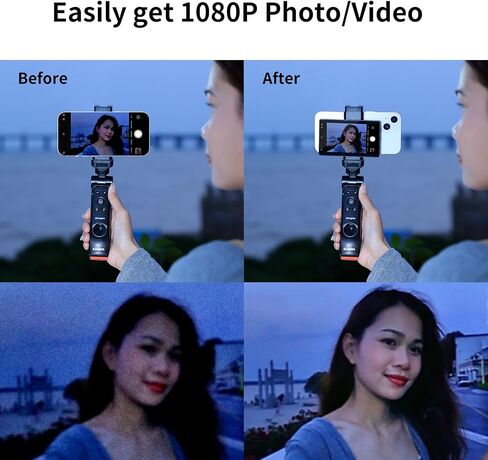 King Ma Mini Monitors Sync Phone Rear Camera Selfie Screen Phone Vlog Selfie Monitor Screen with Magnetic Phone Clip and Bluetooth Remote for Selfie Vlog Live Stream TikTok YouTube Twitter in Saudi Arabia