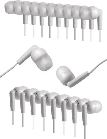 50 Pack Bulk Earbuds Headphones Classroom Set Wired in Ear Student Ear Buds for School Individually Packed (Black) in Saudi Arabia