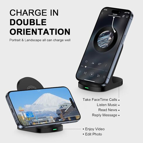 محطة شاحن لاسلكية Pixel 8a لـ Google Pixel 8a/8 Pro/8/9/9 Pro/9 Pro XL، حامل شاحن هاتف لاسلكي يعمل بنظام Android لهاتف Samsung Galaxy S24/S24+/S24 Ultra/S23/S22/S21، iPhone 15/14/ 13/12/11/XR/SE in Saudi Arabia