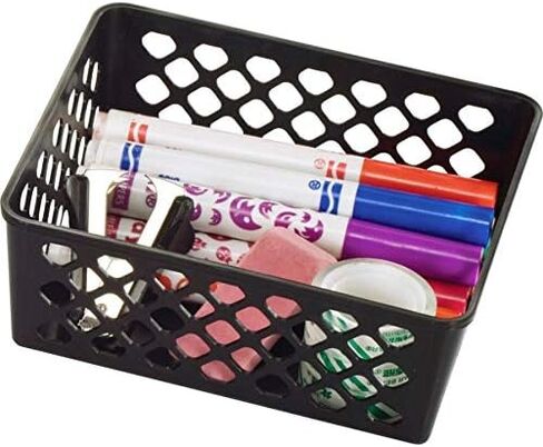 Officemate International Corp. 26201 Supply Basket, Stackable, Medium, 3/PK, Black in Saudi Arabia