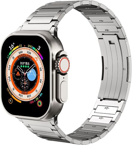 Titanium Band Compatible with Apple Watch Ultra/Ultra 2 49mm 46mm 45mm 44mm 42mm, Lightweight Metal Watch Band for iWatch SE Series 10 9 8 7 6 5 4 3 2 1 Replacement Wristbband for Men in Saudi Arabia