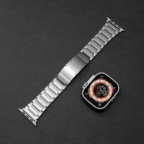 Titanium Band Compatible with Apple Watch Ultra/Ultra 2 49mm 46mm 45mm 44mm 42mm, Lightweight Metal Watch Band for iWatch SE Series 10 9 8 7 6 5 4 3 2 1 Replacement Wristbband for Men in Saudi Arabia