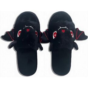 Halloween Bat Slippers Warm Cozy Soft Plush Slippers Fuzzy House Slippers For Girls Women Men Indoor Outdoor Couples Slides