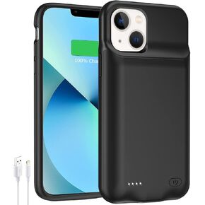 حافظة بطارية لهاتف iPhone 12/12 Pro، أحدث حافظة شاحن محمولة وقابلة لإعادة الشحن بقدرة 10000 مللي أمبير في الساعة وشحن لاسلكي ممتد متوافقة مع iPhone 12/12 Pro (6.1 بوصة) وCarplay (أسود) in Kuwait