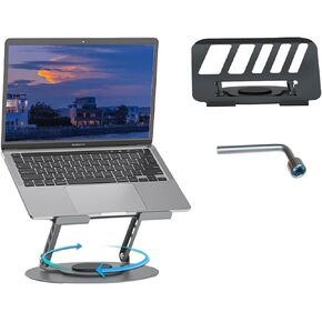 360° Rotating Adjustable Laptop Stand,Laptop Riser Portable Standing Desk for Collaborative Work, Fully Foldable with Dual Rotary Shaft, Fits MacBook/All Laptops up to 10-17.3" -Pink