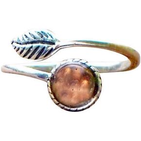 Recycled Vintage Red 1940's Beer Bottle Sterling Silver Leaf Botanical Collection Ring in Kuwait