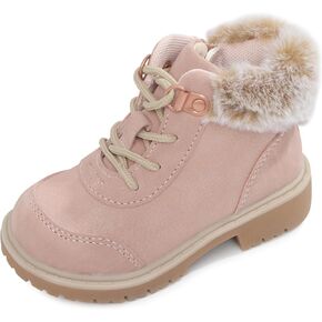 COLLOKY Toddler Boots for Girls - Fashionable Durable, Waterproof, Anti-Slip Hiking Boots - Rugged & Stylish Outdoor Footwear with Strap & Lace-Up - Perfect Kids Design for Walking Adventures