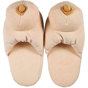 Funny Slippers for Women Men Gag Gifts Modeling Soft Plush Non-Slip Winter Furry Sandals for Home