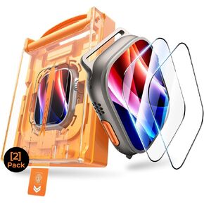 DIMONCOAT 2-Pack Full Coverage Screen Protector for Apple Watch Ultra 2/Ultra 49mm (2023/2022), [Protective Film Installation Kit][Zero-Bubble][Military Grade Protection] Touch Sensitive for iWtach