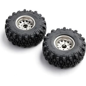 BATRAZZI FX24 Rc Car Parts 1.0" Steelie Beadlock Wheels (4 pcs) Silver for FMS Rc Accessories for 1/24 K5 Blazer/Smasher/Power Wagon