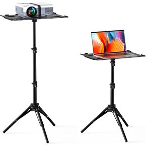 FUDONI Projector Stand Tripod from 14.5'' to 39.4'', Laptop Tripod Stand Height Adjustable for Home Cinema, Office