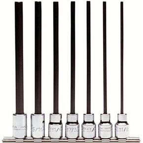 3/8" Drive 7 Piece Extra Long Hex Bit Set