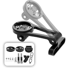 Out Front Bike Mount,Angle Adjustable Bike Computer Mount Comes with Quick Release Gopro Mount Adapter & Light Holder,Securely Mounts Garmin,Wahoo,Bryton,Cateye Bike GPS,GoPro Full Range,Horn & lights
