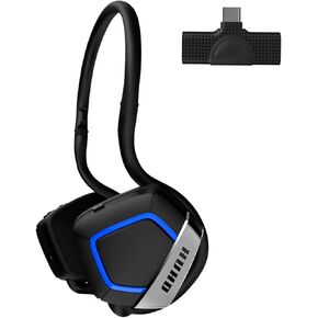 HUHD Wireless Gaming Headphones for PS5, PS4, PC, Nintendo Switch, Computer with mic - Playstion 5, Switch Wireless Gaming Headset with Detachable & Adjustable Microphone - On-Ear, Foldable, Blue