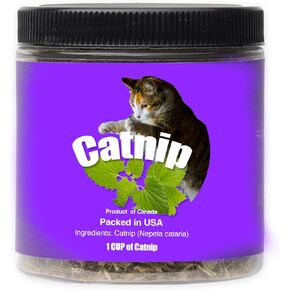 Catnip Blend - North American Crafted, 100% Natural, and Non-Addictive Catnip Treats for Enhanced Playfulness. Ideal for Complementing Catnip Toys, Catnip Spray, and Cat Accessories (1 Cup)