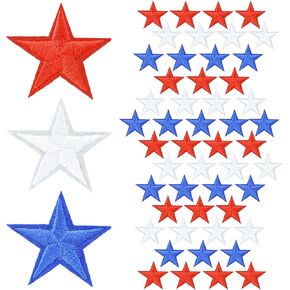 80 Pcs Star Iron On Patches Sew on Patches 5 Star Iron on Patches Sew Embroidered Patches Appliques Embellishments Small Patches Iron On for Crafts Backpack Bags Clothing(Multicolore)