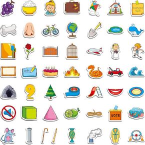 50 PCS CVC Object Magnets, Magnetic Thickened CVC Fridge Magnets Adorable Educational Learning Toys for Preschooler, Kindergarteners, Kids 4+