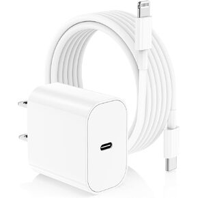 iPhone Fast Charger, Type C Wall Charger Block Plug and 10ft USB C to Lightning Charging Cable Cord Long, Power Adapter Cube Brick Box for Apple iPhone 14 Pro Max/14 Plus/14/13/12 Mini/11/XS Max/XR/X