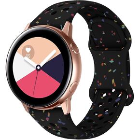 Breathable Sport Band Compatible with Samsung Galaxy Watch 7/6/5/4/FE Band 40mm 44mm, Galaxy Watch 5 Pro 45mm,Galaxy Active 2,Galaxy Watch 3,20mm Eco-Friendly Silicone Waterproof Strap for Women