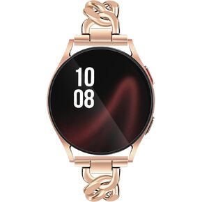 JR.DM Metal Samsung Galaxy Watch 7 6 5 4 FE 40mm 44mm Band 20mm Chain Bracelet Adjustable Women Strap Compatible Samsung Watch Bands 5Pro/Watch 6/4 Classic 42mm 46mm/Active 2 in Saudi Arabia