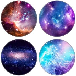 Junddla（4 Pack） Cellphone Stand,Cell Phone Finger Foldable Holder Grip for Smartphones and Tablets - Purple Blue Galaxy Nebule, HOUJ-46