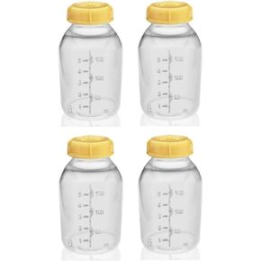 Medela Breast Milk Collection Storage Feeding Bottle w/Lid 5 Oz/ 150 Ml X4