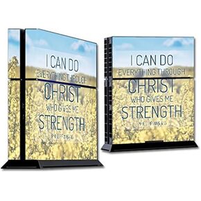 MightySkins Skin Compatible with Sony PS4 Console - Through Christ | Protective, Durable, and Unique Vinyl Decal wrap Cover | Easy to Apply, Remove, and Change Styles | Made in The USA
