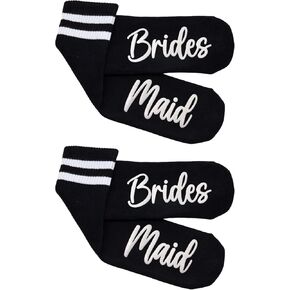 Funky Junque Socks for Women Bridesmaid Gifts Bachelorette Party Favors Bridal Shower White Black Squad Bride to Be