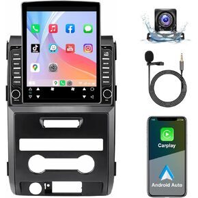 Android 13.0 Double Din Car Stereo - CarPlay Android Auto Car Audio Multimedia Receiver 9.7 Inch Touch Screen Car Radio with GPS Bluetooth ＆ Backup Camera for Ford F150 2009-2014