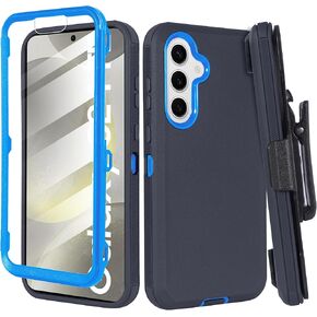 Designed for Samsung Galaxy S24 FE Case with Belt Clip Holster, Built-in Screen Protector, Anti-Drop, Shockproof, with Kickstand, Heavy Duty Protection (Camo Green)