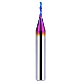 Downcut Spiral Router Bit 1/4 Inch Shank 1/16 Inch Cutting Diameter 1/4 inch Cutting Length with Extra Long Life Coating CNC Router Bits End Mill for Wood Cutting, Slot Mortise, Engraving