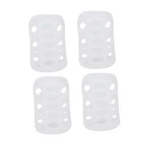 4pcs Baby Bottle Cover Glass Bottle Sleeves Nursery Bottle Cover Feeding Bottle Sleeve Baby Bottle Protector Baby Milk Bottle Sleeves Insulation Silicone Bottle White