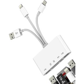 USB C Lightning USB to OTG TF SD Charger Adapter Micro Card Reader for Apple iPhone 15 14 for iPad compatible for Samsung Dongle Cable Camera Memory Mouse Cord Converter Splitter Charging Accessories