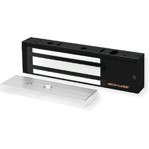 Seco-Larm E-941SB-1200 Electromagnetic Lock, 1200-lb Holding Force, MOV Surge Protection, Anodized Aluminum Housing with Black Finish, Adjustable Mounting Bracket, 12/24VDC Selectable