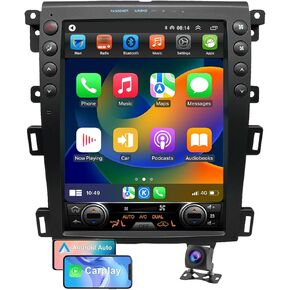 Android 14 Radio for Ford Edge 2011-2014 12.1-Inch Tesla Style IPS Touch Screen Stereo with Bluetooth 5.0 Carplay/Android Auto GPS Navigation Head Unit for Car Multimedia Player，+HD Rearview Camera
