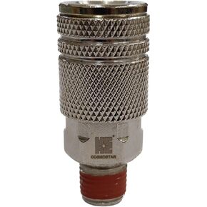COSMOSTAR Industries Steel 1/4" FNPT Air Coupler - 1/4 Inch Flow Size and 1/4" NPT Male Thread, Industrial Type Quick Connect Coupler with pre applied sealant (1/4" CMNPT, 1 PC)