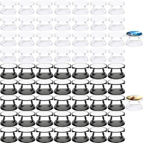 Flutesan 65 Pieces Sublimation Phone Holders Collapsible Phone Grip Holder Adhesive Finger Phone Stand Brackets with Double-Sided Tape for Most Smartphones and Tablets, Black and White