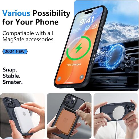 for iPhone 16 Pro Max Case Compatible with MagSafe [Include 1X Camera Protector&1X Screen Protector], 14FT Drop Protection Tested Cute iPhone 16 Pro Max Phone Case 6.9" for Women - Purple in Saudi Arabia