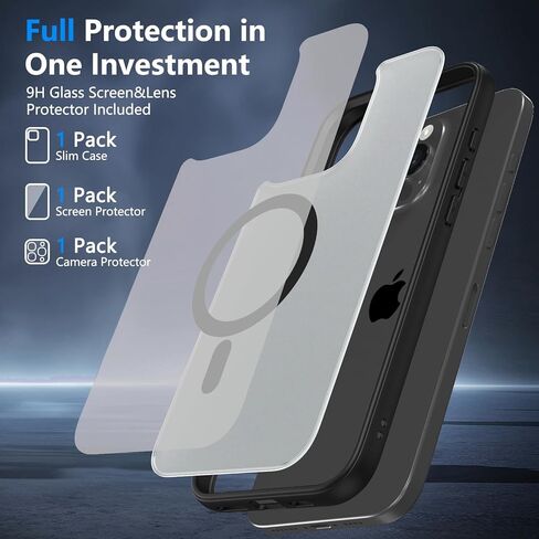 for iPhone 16 Pro Max Case Compatible with MagSafe [Include 1X Camera Protector&1X Screen Protector], 14FT Drop Protection Tested Cute iPhone 16 Pro Max Phone Case 6.9" for Women - Purple in Saudi Arabia
