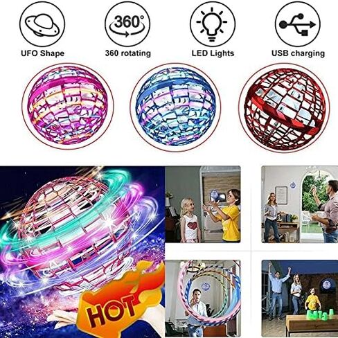 Hand Controlled Mini Drone Balloon Shape Flying Orb Ball Toy, Safe for Kids Adults Outdoor Indoor, Christmas Gift (Blue) in Saudi Arabia