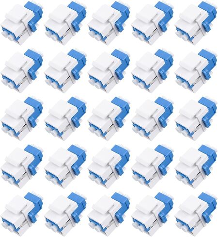 -25pcs Fiber Optic Keystone Jack Coupler LC Duplex Singlemode Coupler (SM) Fiber Optic Cable Adapter Connector for Fiber Wall Plate in Saudi Arabia