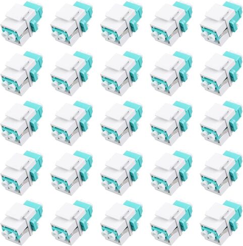 -25pcs Fiber Optic Keystone Jack Coupler LC Duplex Singlemode Coupler (SM) Fiber Optic Cable Adapter Connector for Fiber Wall Plate in Saudi Arabia